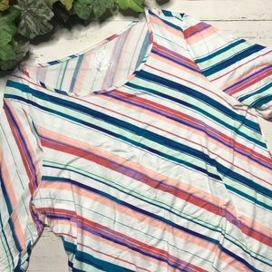 NWT Apt 9 Essential Elbow Sleeve Tee Striped XXL